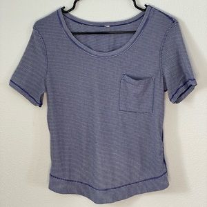 LuluLemon Athletica blue and white striped shirt